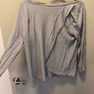 Omg sleeve athletic top, criss cross back